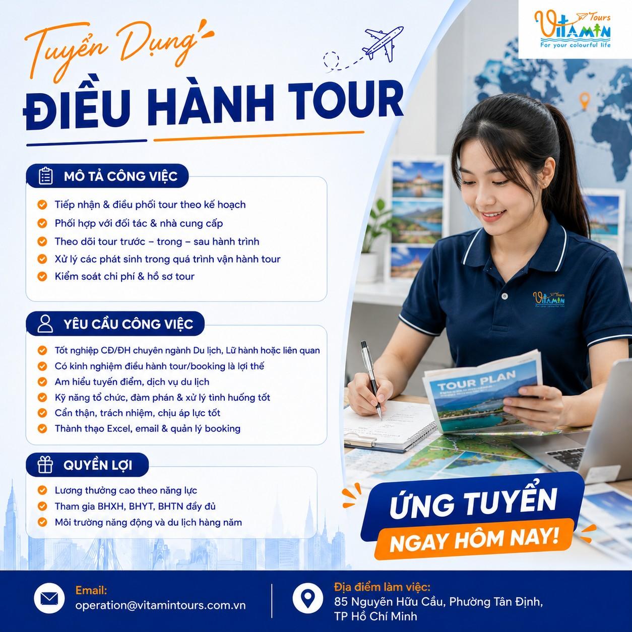 Tuyển dụng ĐIỀU HÀNH TOUR