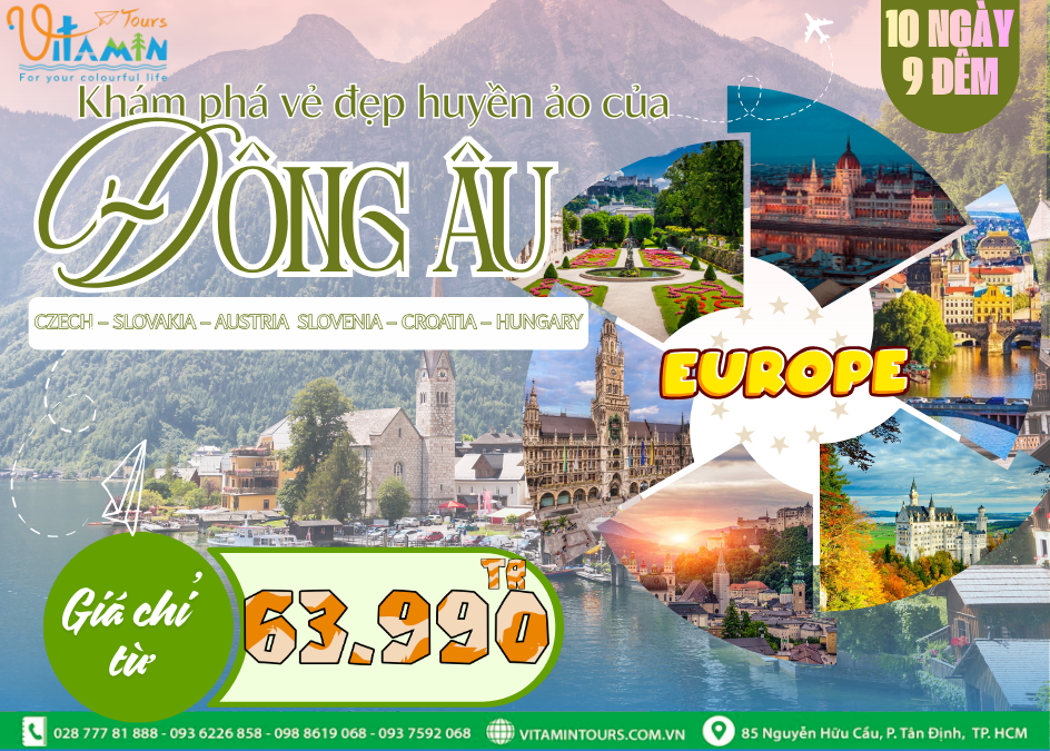 TOUR ĐÔNG ÂU 10N9Đ - CZECH – SLOVAKIA – AUSTRIA - SLOVENIA – CROATIA – HUNGARY