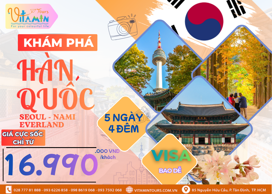 TOUR 5N4D - SEOUL - NAMI - EVERLAND
