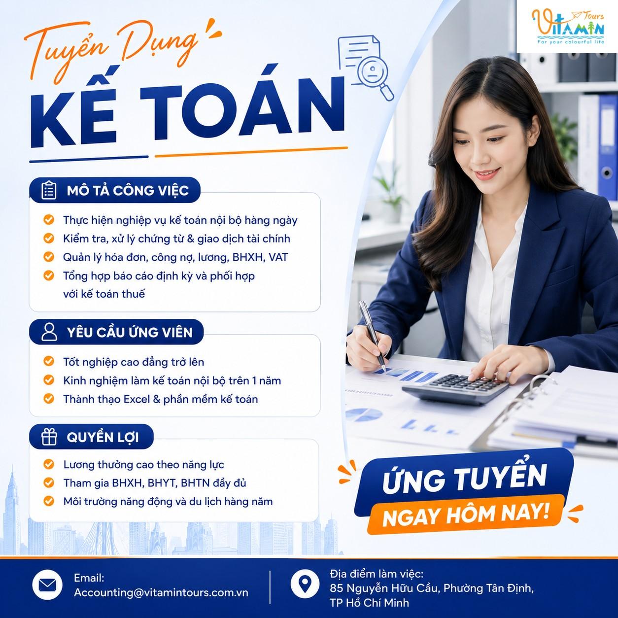 Tuyển dụng KẾ TOÁN